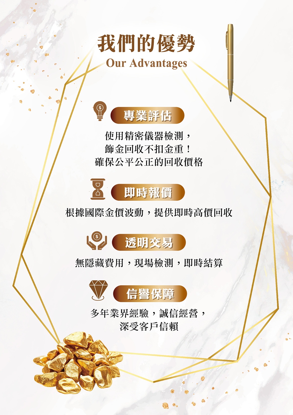 黃金回收,白金回收,白銀回收,K金回收